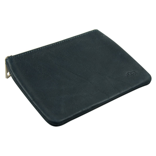 Genuine African Leather Medium Navy Coin Purse