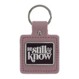 Be Still and Know Metal and Faux Leather Key Ring