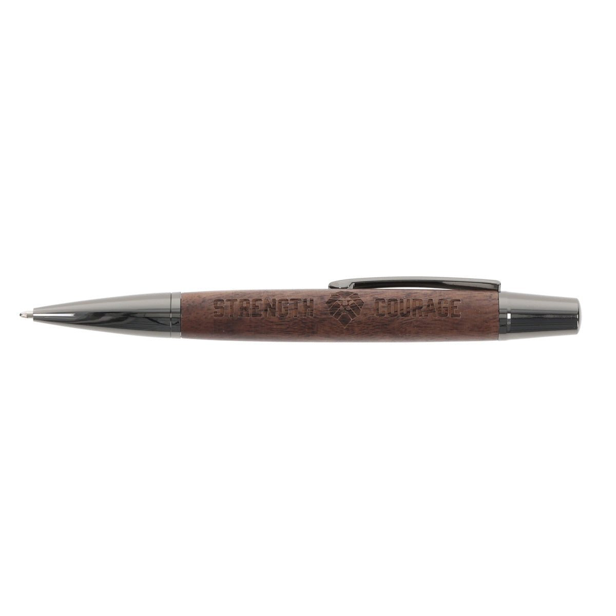Strength, Courage Wooden Finish Pen in Gift Box