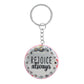 Rejoice Always Metal Key Ring