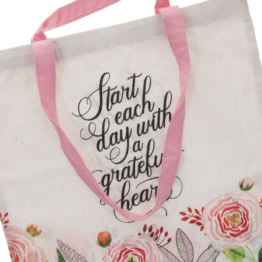 Start Each Day with a Grateful Heart Canvas Tote Bag