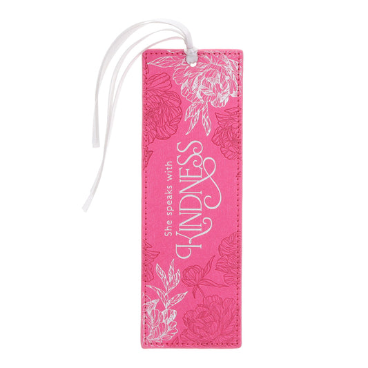 She Speaks with Kindness Faux Leather Bookmark