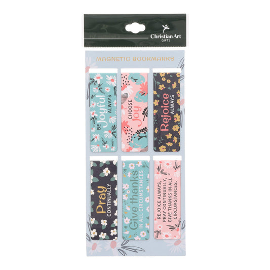 Be Joyful Always Six-Piece Magnetic Bookmark Set