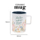 His Love Endures Forever Ceramic Mug with Teal Interior