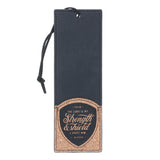 The Lord Is My Strength and Shield Faux Leather & Cork Bookmark