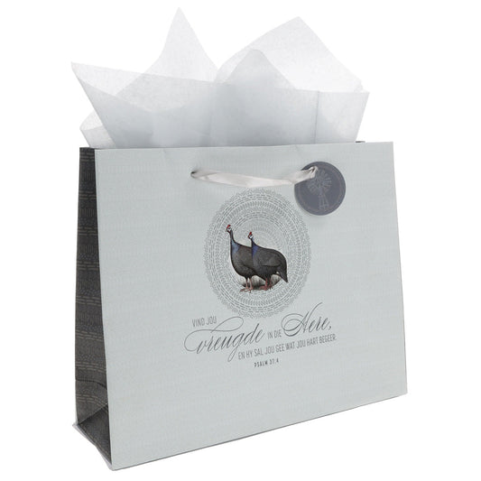 Vind Jou Vreugde in die Here Afrikaans Large Landscape Gift Bag with Gift Tag