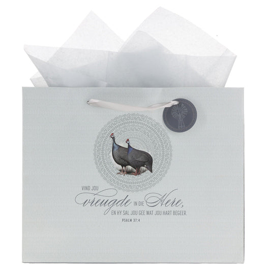 Vind Jou Vreugde in die Here Afrikaans Large Landscape Gift Bag with Gift Tag