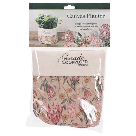 Genade in Oorvloed Afrikaans Canvas Planter Cover
