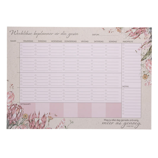 A3 Weekly Desk Planner - Mag Jy Elke Dag Genade Ontvang, Meer As Genoeg Afrikaans