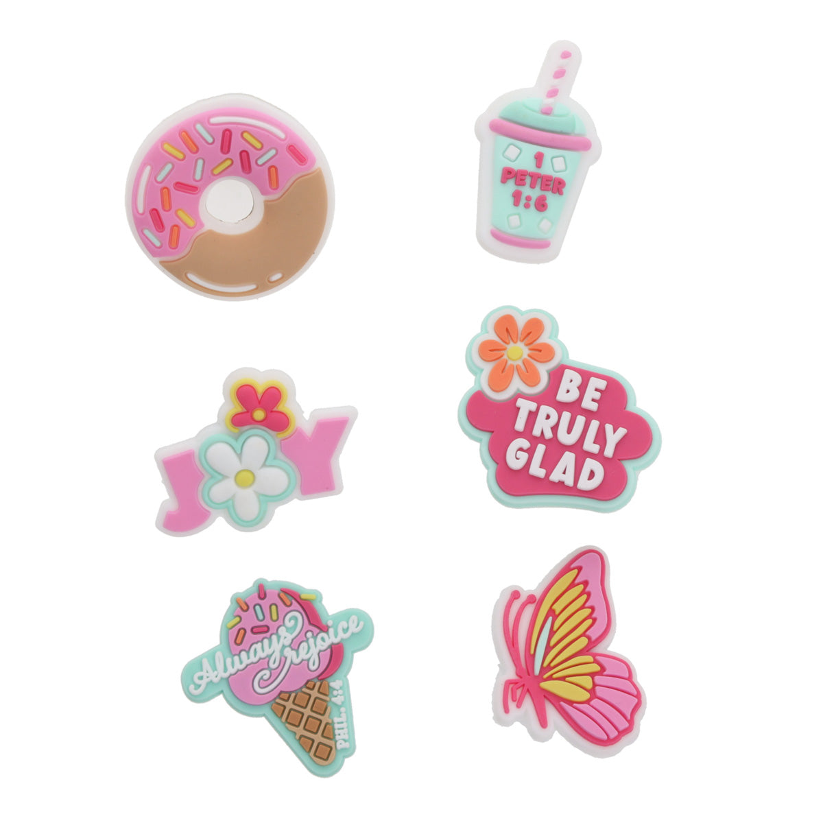 Joyful Girl Six-Piece Shoe Charm Set