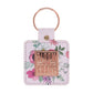 Bloom in His Grace Faux Leather Keychain