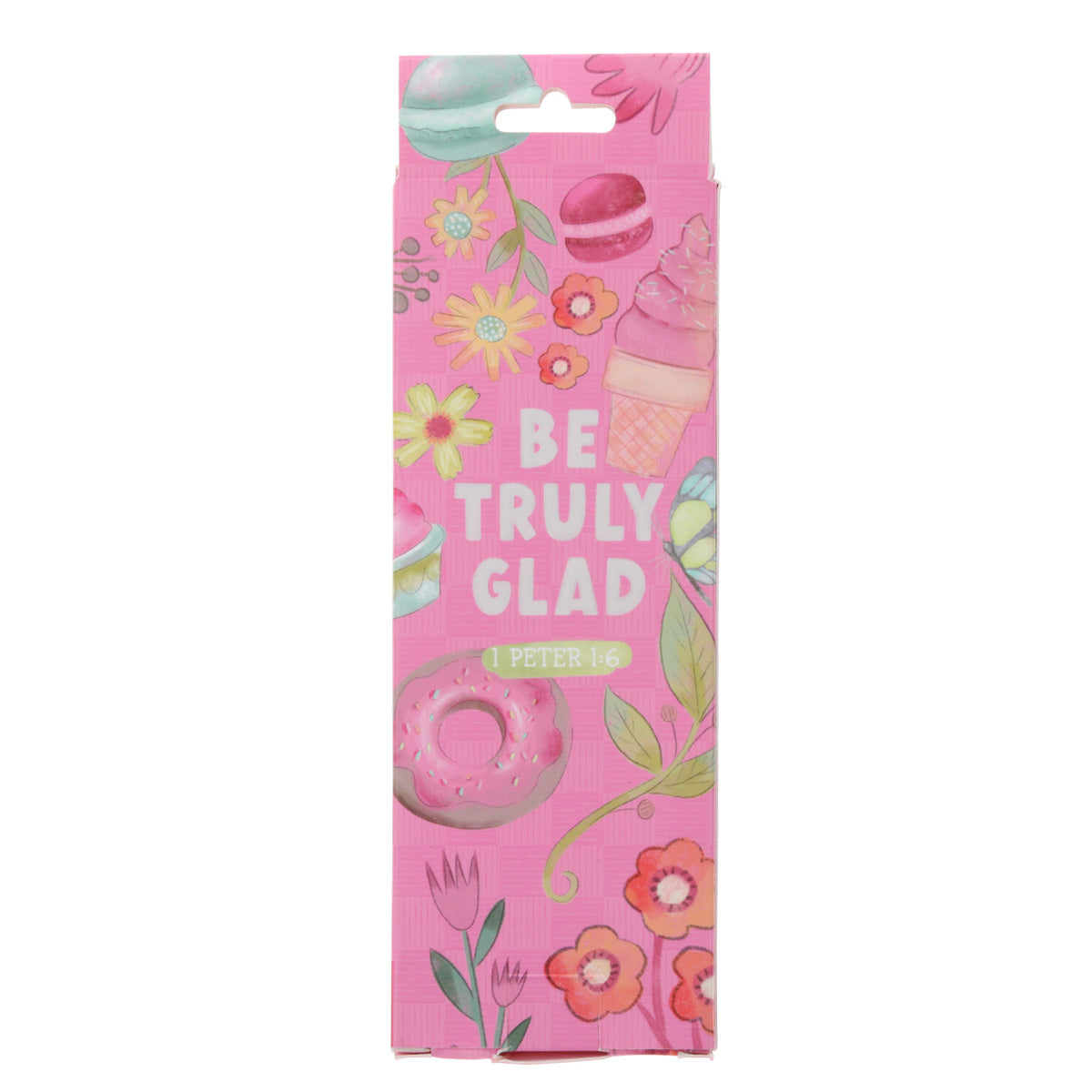 Joyful Girl Five-Piece Retractable Ballpoint Pen Set with Blue Ink