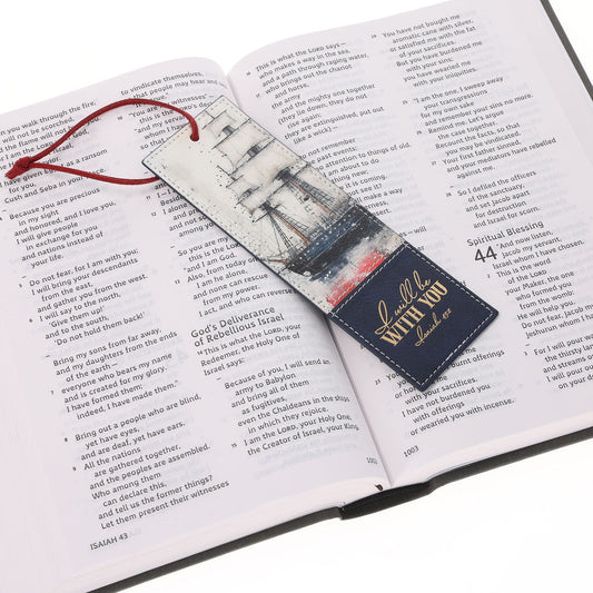 I Will Be with You Faux Leather Bookmark
