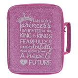 I Am God's Princess Daughter of the King of Kings Purple Glitter Bible Cover