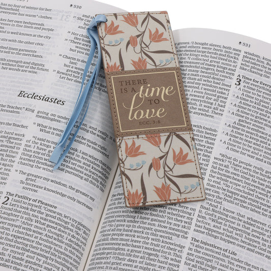 There Is a Time to Love Faux Leather Bookmark