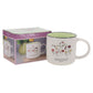 Give All Your Worries to Him Because He Cares for You Floral Ceramic Mug with Green Interior