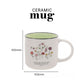 Give All Your Worries to Him Because He Cares for You Floral Ceramic Mug with Green Interior