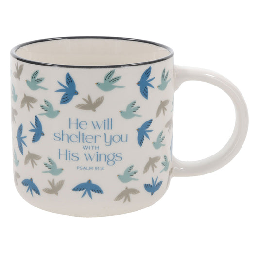 He Will Shelter You with His Wings Ceramic Mug