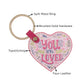You Are Loved Heart Shaped Faux Leather Keychain