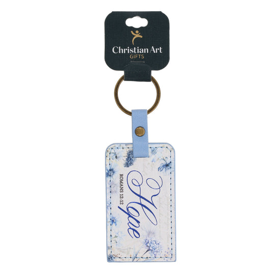 Hope Faux Leather Keychain