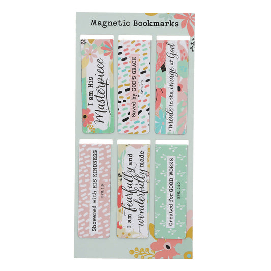 I Am His Masterpiece Six-Piece Magnetic Bookmark Set