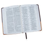 NIV Chocolate & Amber Two Tone Faux Leather Holy Bible Larger Print