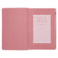 NLT Pink Pattern Faux Leather Standard Bible Thumb Indexed