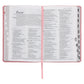 NLT Pink Pattern Faux Leather Standard Bible Thumb Indexed