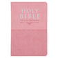 NLT Pink Pattern Faux Leather Standard Bible Thumb Indexed