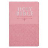 NLT Pink Pattern Faux Leather Standard Bible Thumb Indexed