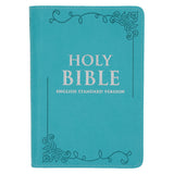 ESV Teal Faux Leather Compact Bible with Zip