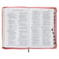 ESV Pink Floral Faux Leather Standard Bible with Zip