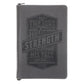 Seek the Lord & His Strength, Seek His Face Grey Faux leather Journal with Zipped Closure