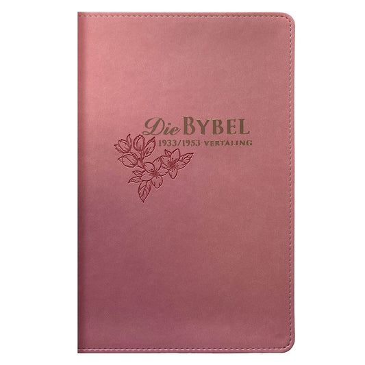 Afrikaans 1933/1953 Vertaling Pienk Kunsleer Bybel