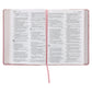 NLT Pink Peonies Genuine Leather Bible Large Print