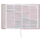NLT Pink Peonies Genuine Leather Bible Large Print