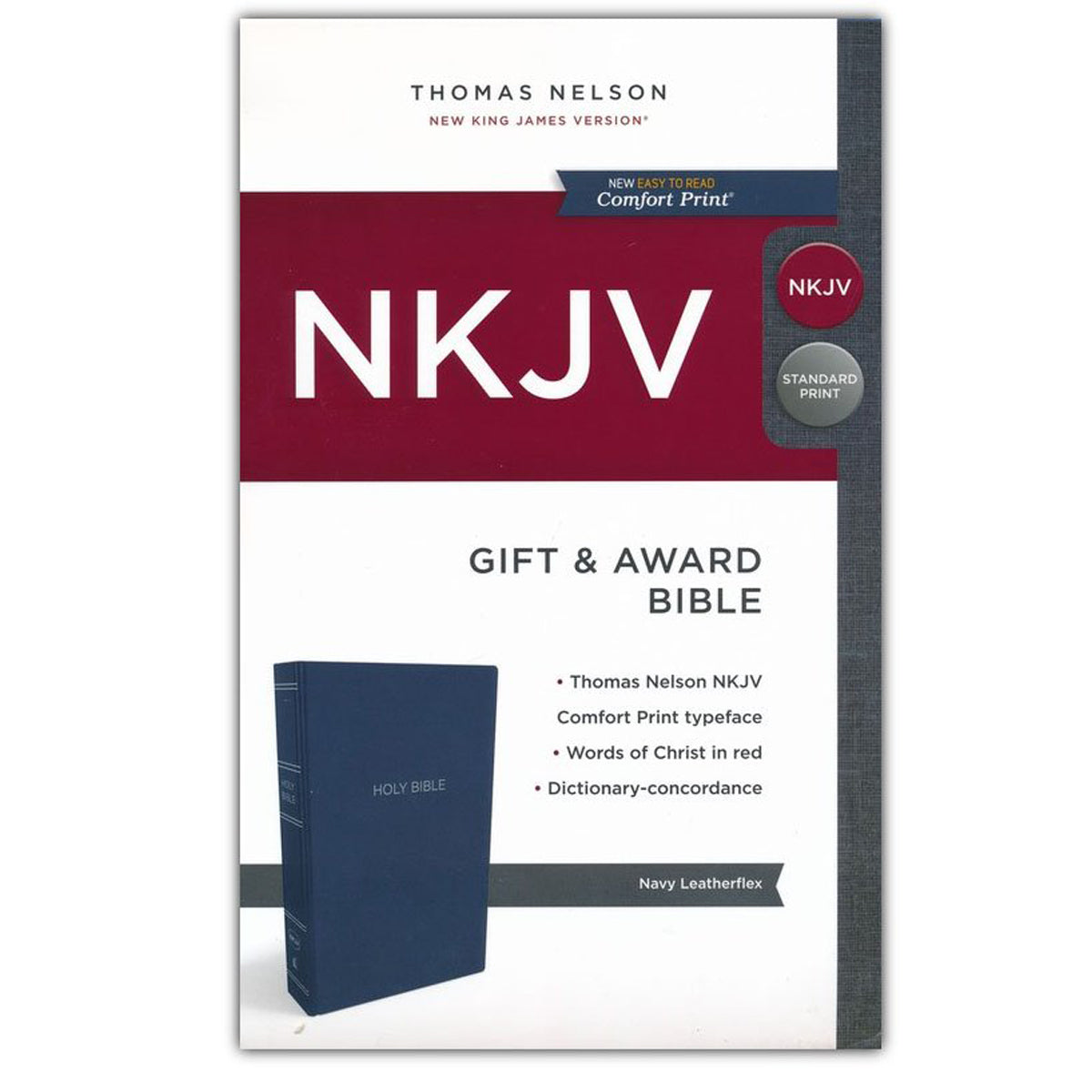 NKJV Blue Flexcover Imitation Leather Gift & Award Bible Red Letter Comfort Print