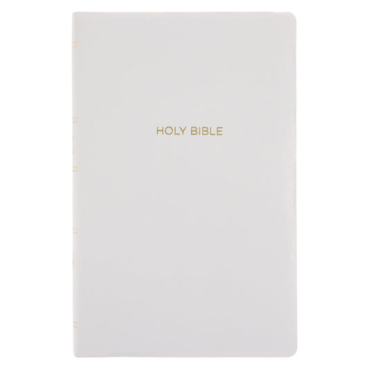 NKJV White Flexcover Imitation Leather Gift & Award Bible Red Letter Comfort Print
