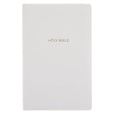 NKJV White Flexcover Imitation Leather Gift & Award Bible Red Letter Comfort Print