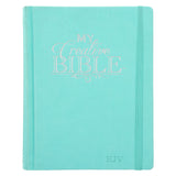 KJV Aquamarine Faux Leather Hardcover My Creative Bible