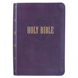 KJV Purple Faux Leather Compact Bible Large Print Red Letter