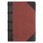 KJV Brandy & Dark Brown Genuine African Leather Bible Giant Print Indexed Red Letter