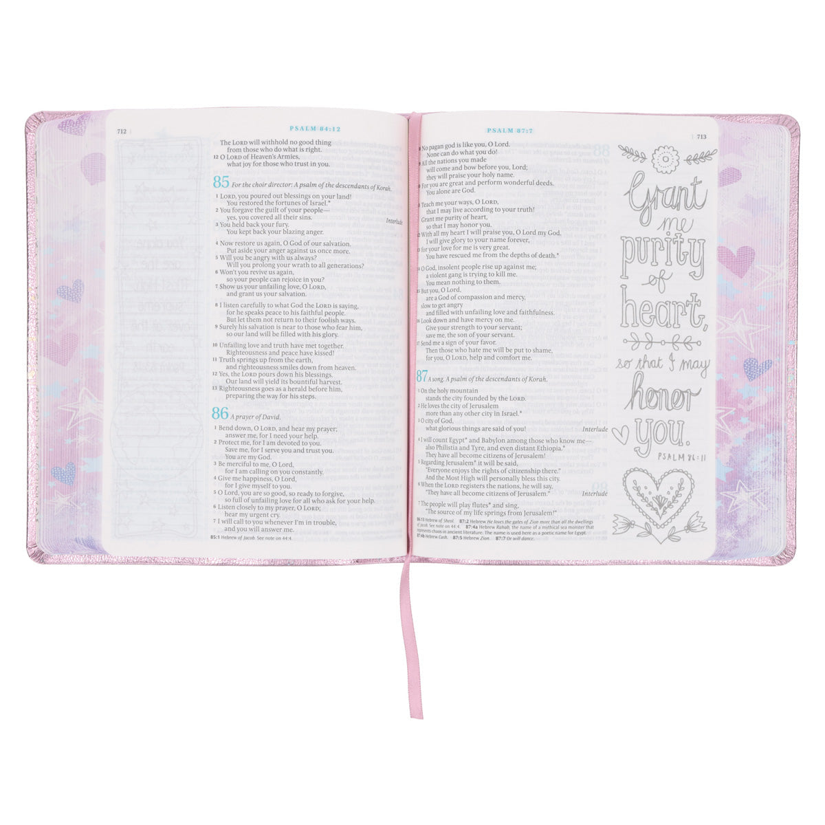 NLT Pink Hardcover Faux Leather Inspire Bible For Girls