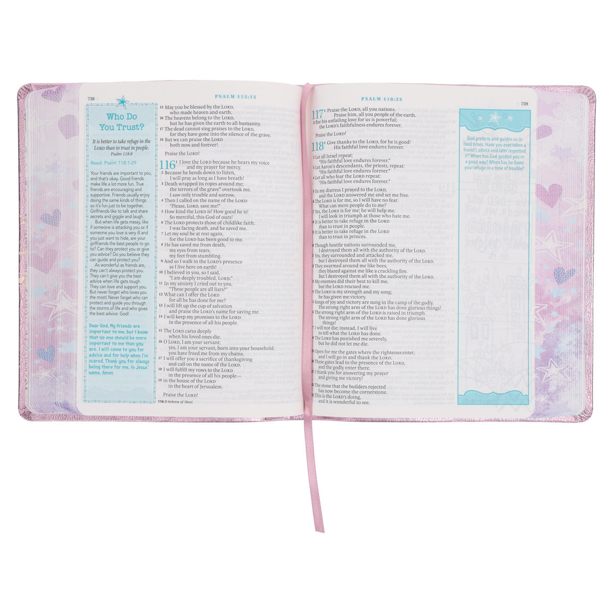 NLT Pink Hardcover Faux Leather Inspire Bible For Girls