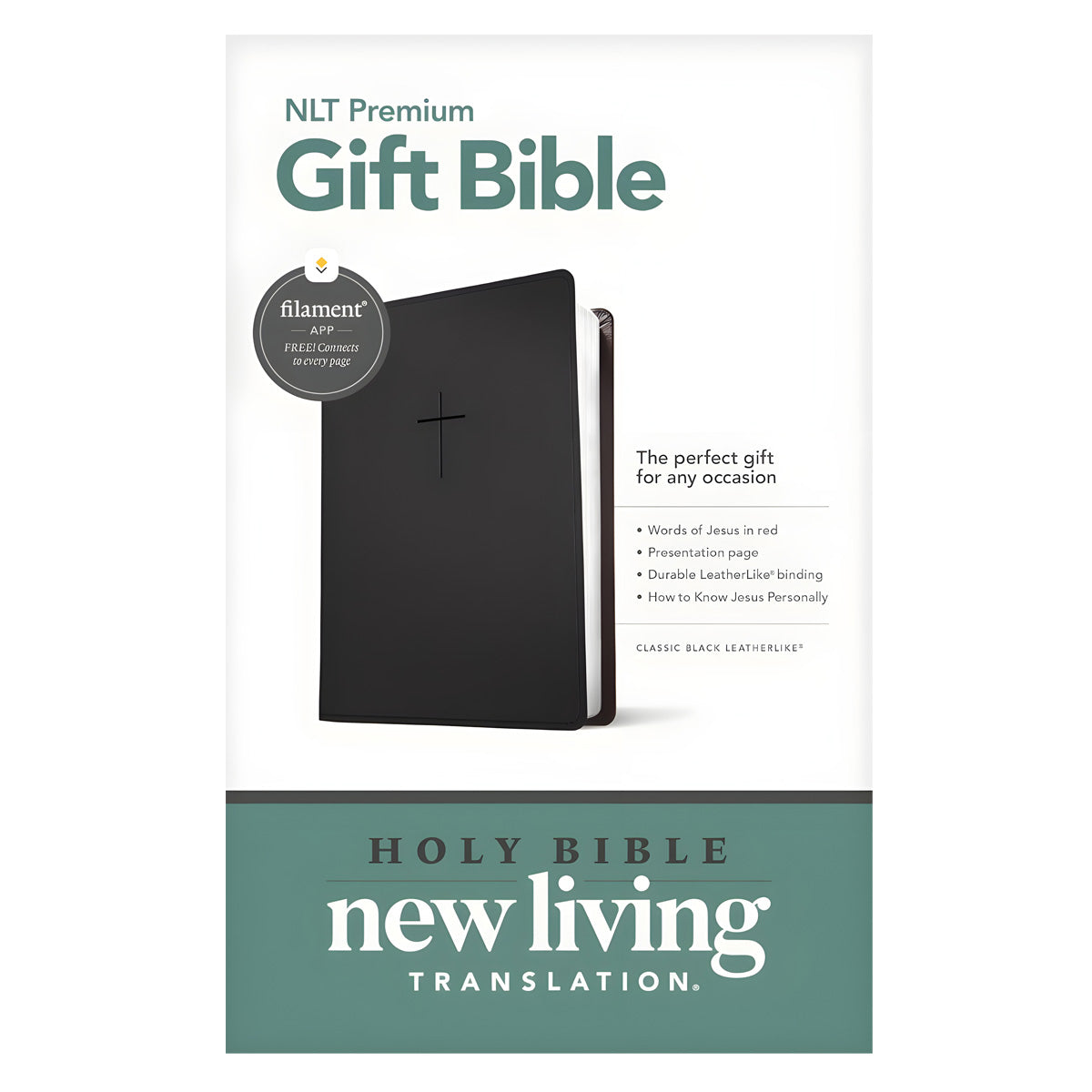 NLT Classic Black Imitation Leather Filament Premium Gift Bible
