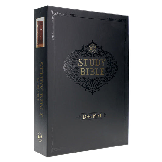 KJV Brown Frame Faux Leather Study Bible Large Print