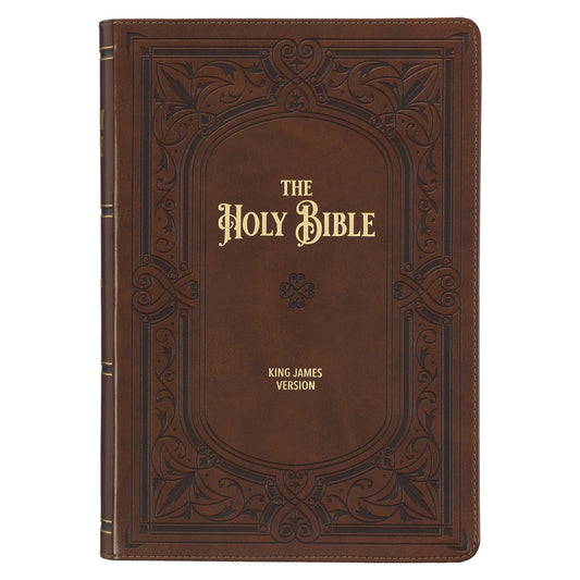 KJV Brown Frame Faux Leather Study Bible Large Print