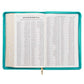 KJV Teal Floral Faux Leather Flexcover Deluxe Gift Bible With Zip