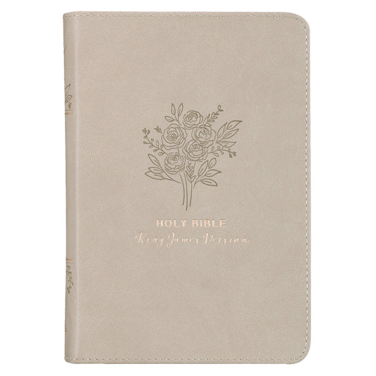 KJV Taupe Faux Leather Compact Bible
