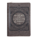 The Lord Is My Strength and Shield Faux Leather Journal with Zipped Closure